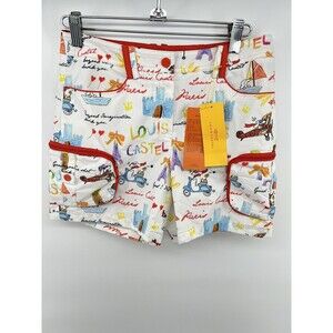 Louis Castel Graphic Golf Shorts Zip Pockets Size 64